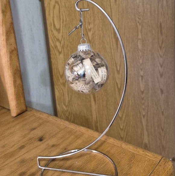 Other - Clear Scripture Filled Ornament with Silver Stand